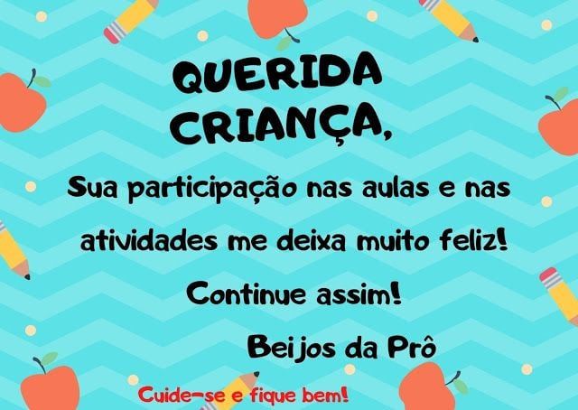 queridas crianças bom dia