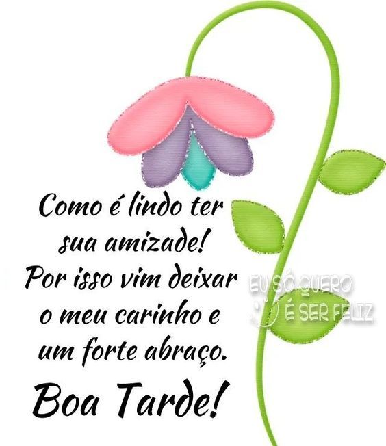 Como é lindo ter sua amizade