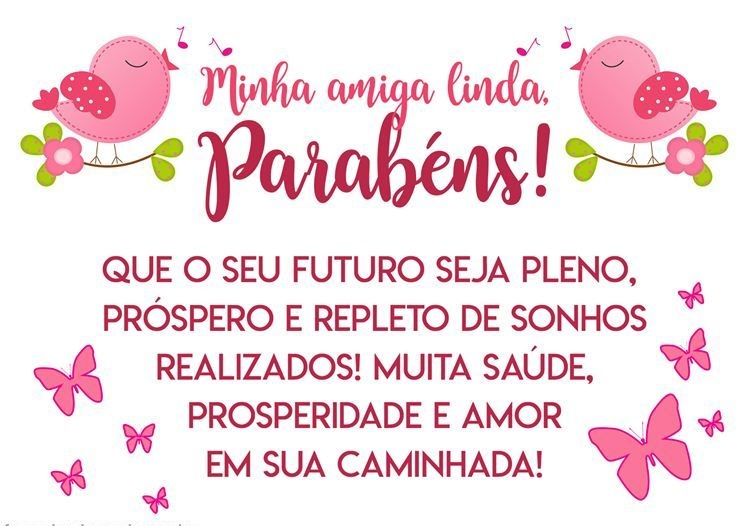 Feliz aniversário para minha linda amiga