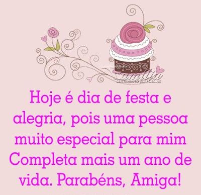 Parabéns para uma amiga especial