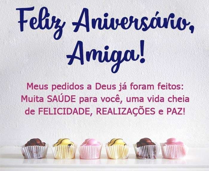 Feliz aniversário para amiga com felicidade, realizações e paz