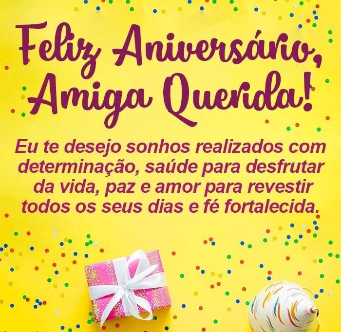 Amiga querida, desejo um feliz aniversário