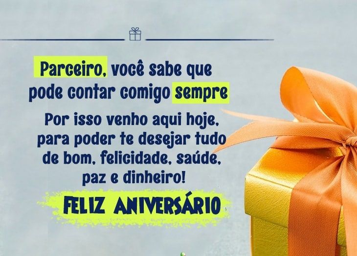 Feliz aniversário meu parceiro e amigo