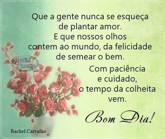 Que a gente nunca esqueça de plantar amor