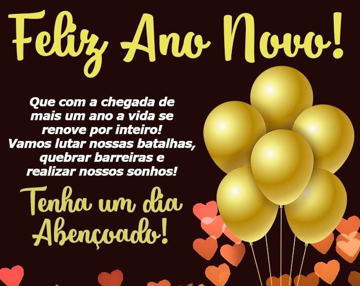 Feliz ano novo com balões