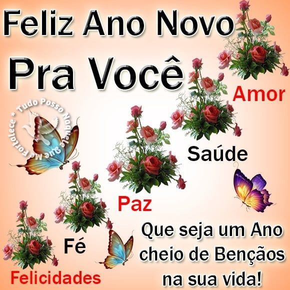 Feliz ano novo com amor, saúde, paz, fé e felicidades