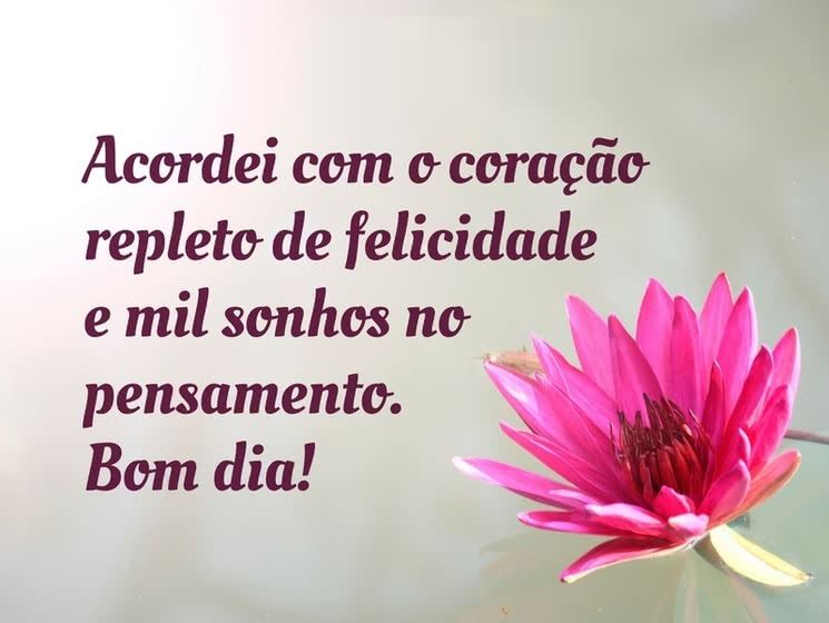 Bom dia acordei com o coração feliz e com carinho 