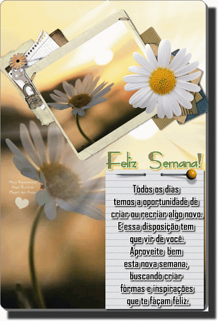 Feliz semana, todos os dias temos a oportunidade de criar