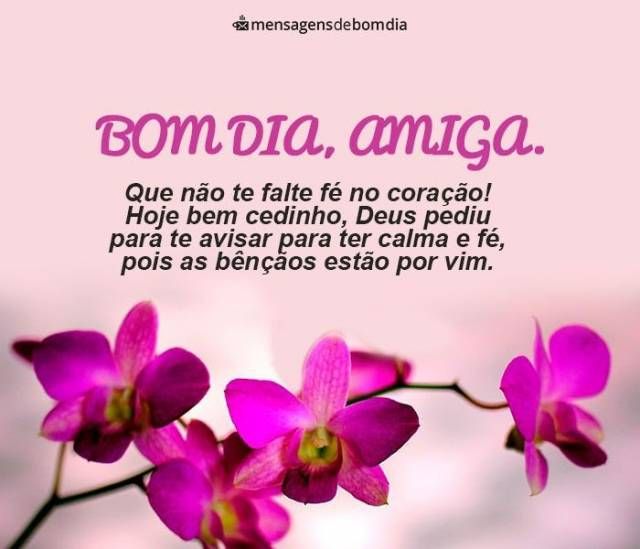 Que não te falte fé, bom dia amiga!