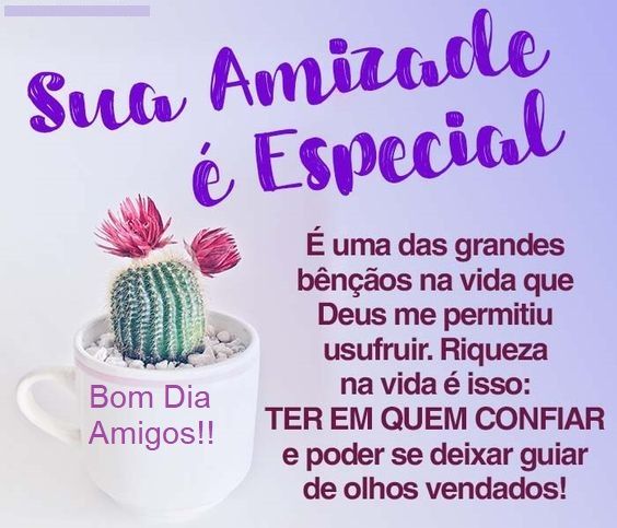 Bom dia amigos, sua amizade é especial