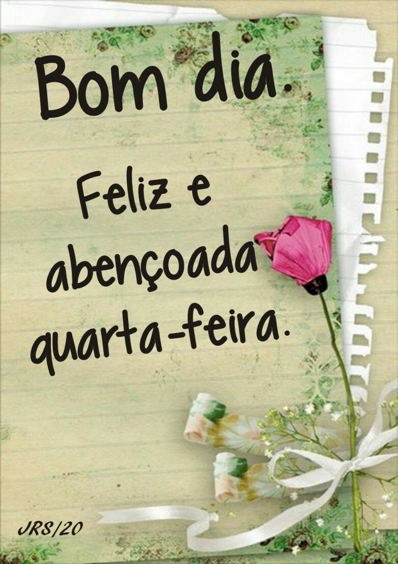 Abençoada quarta-feira com um papel e uma flor