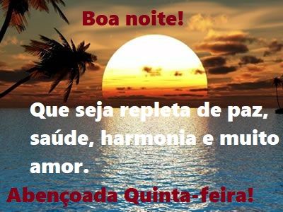Boa noite de quinta feira alegre com po do sol