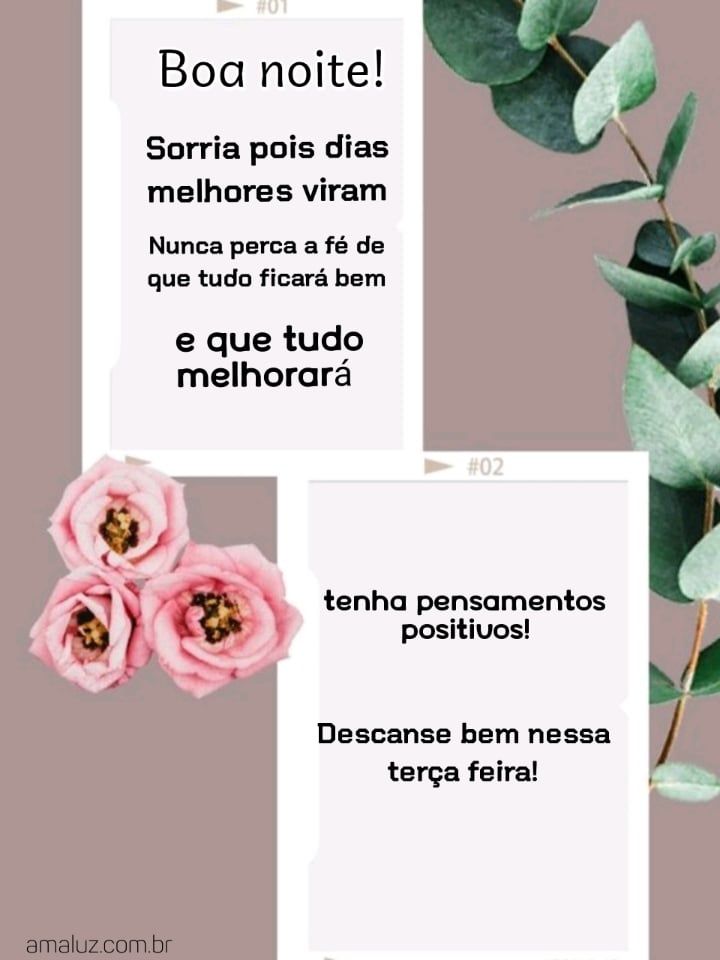 Boa noite, tenha pensamentos positivos!