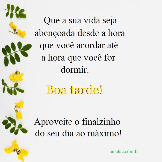 Boa tarde carinhosa e abençoada
