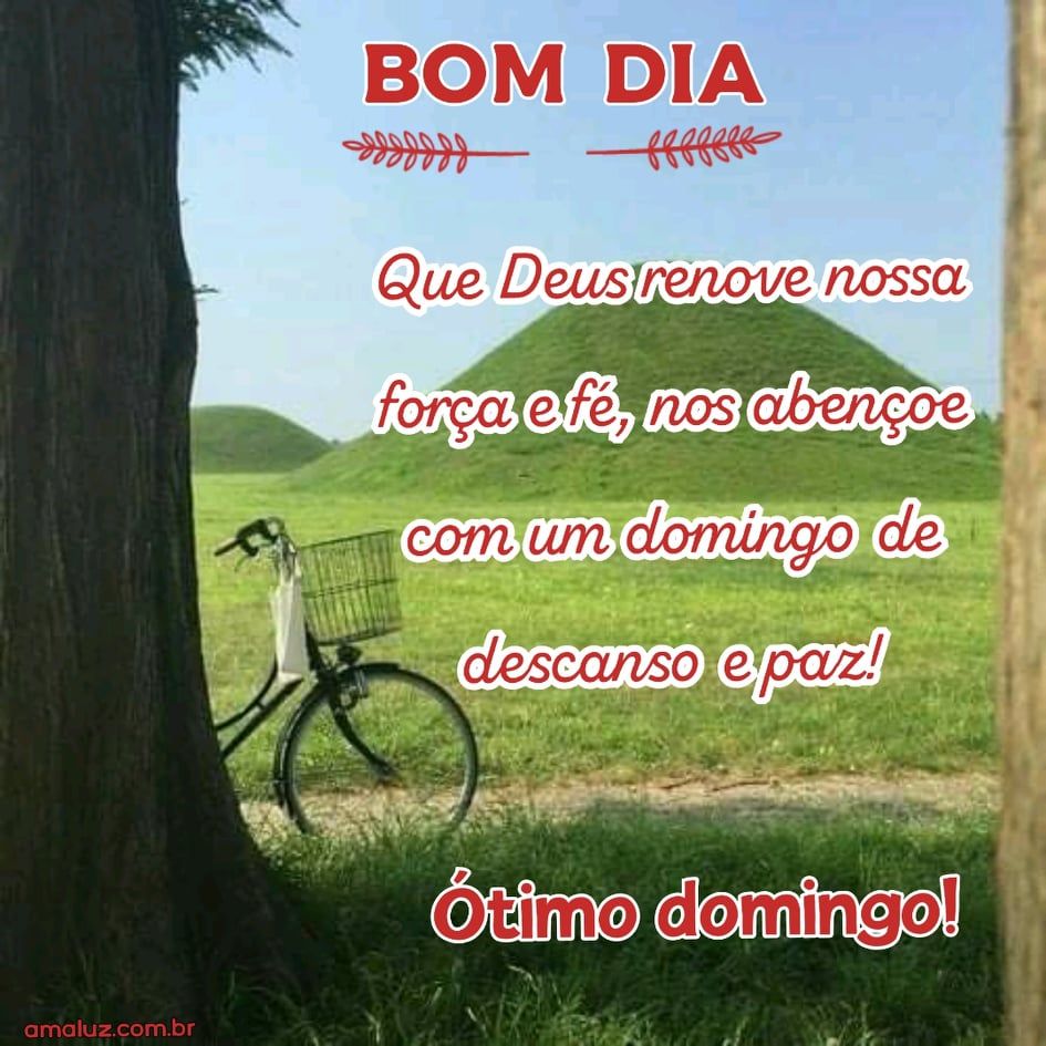 Bom dia. Ótimo domingo de descanso.