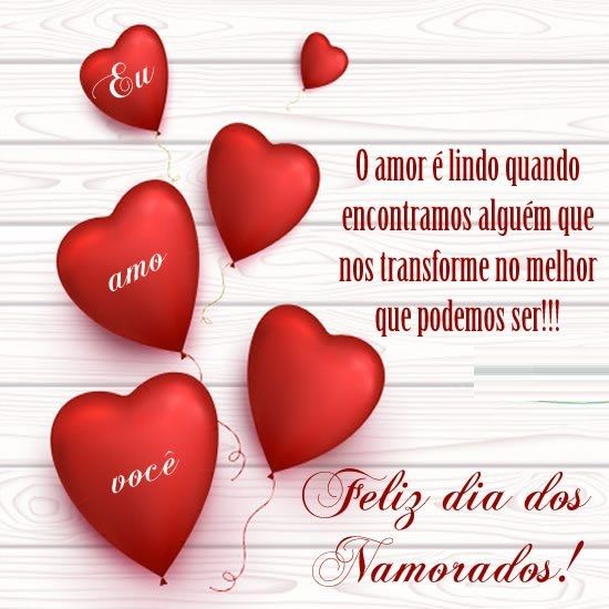 Feliz dia dos namorados, o amor é lindo