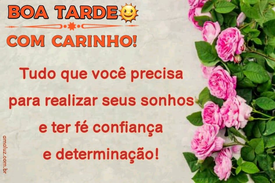 boa tarde com carinho para whatsapp