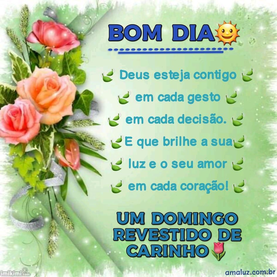 bom dia um domingo revertido de carinho