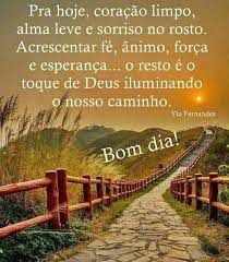 coração limpo alma leve e um sorriso no rosto bom dia