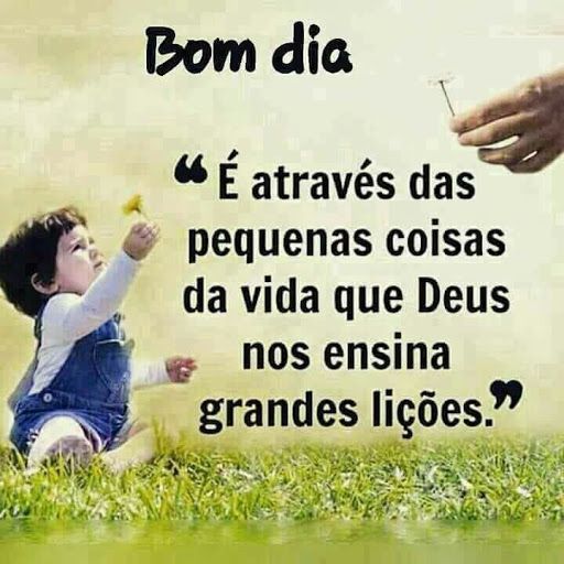 e nas pequenas coisas que aprendemos as grandes bom dia