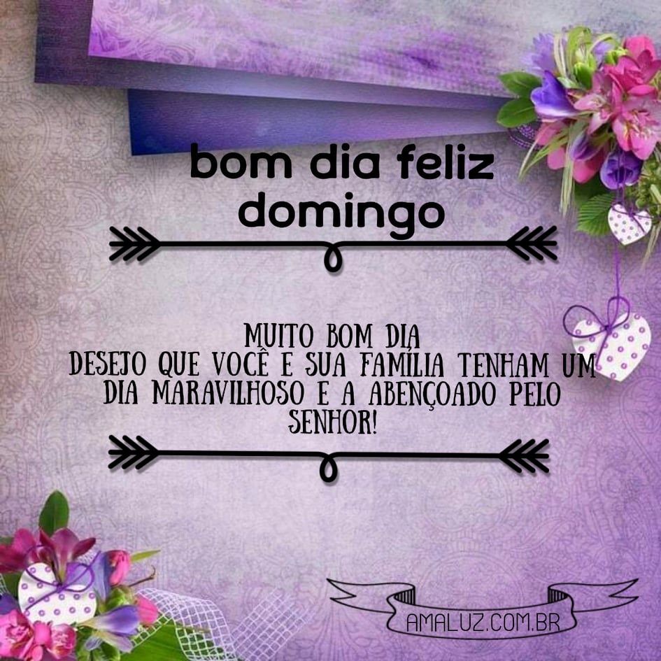 feliz domingo e um bom dia 