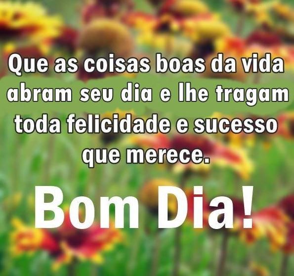 que as coisas boas da vida tragam felicidades bom dia