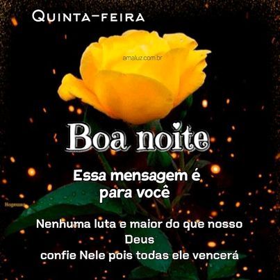 Boa noite nenhuma luta e maior que Deus