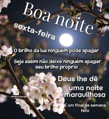 Boa noite tenha seu proprio brilho