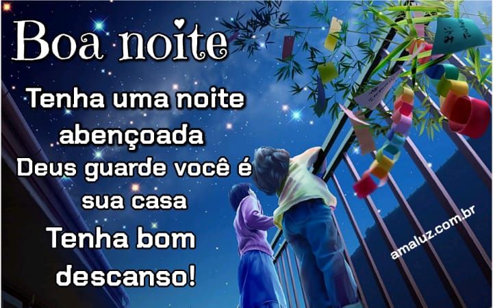 Boa noite tenha uma noite abençoada tenha bom descanso.