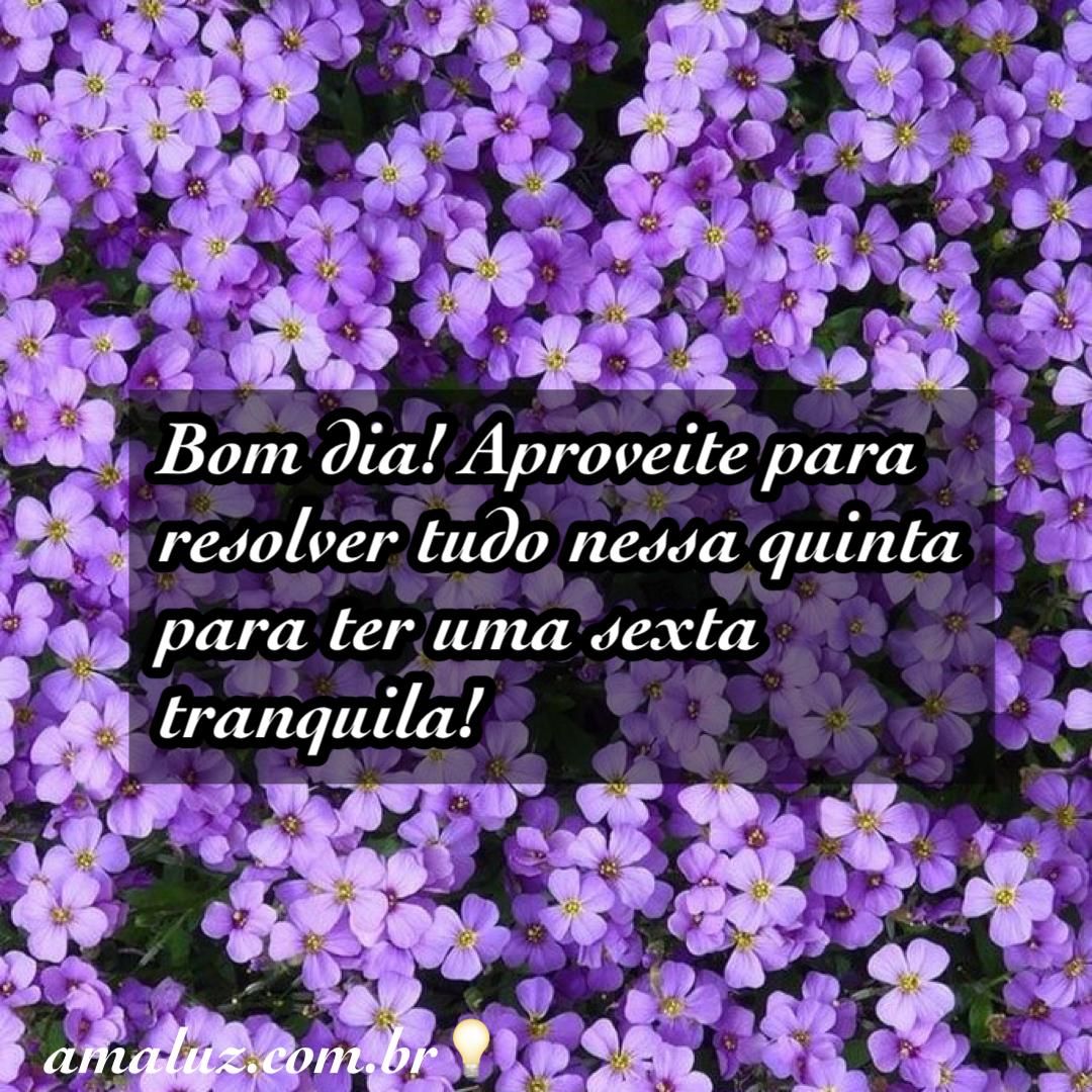 Bom dia! Aproveite assa linda quinta feira para colocar as coisas em ordem
