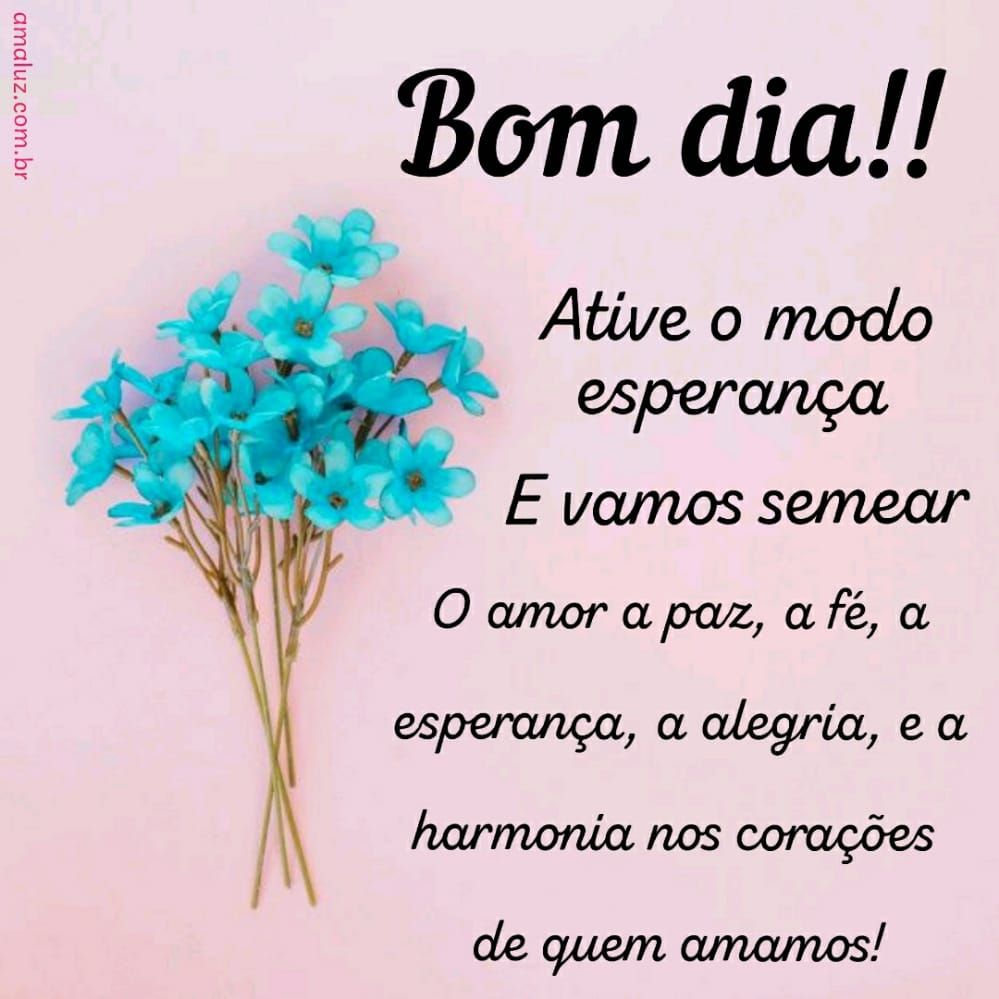 Bom dia ative o modo esperança e vamos semear! mesagem de fé