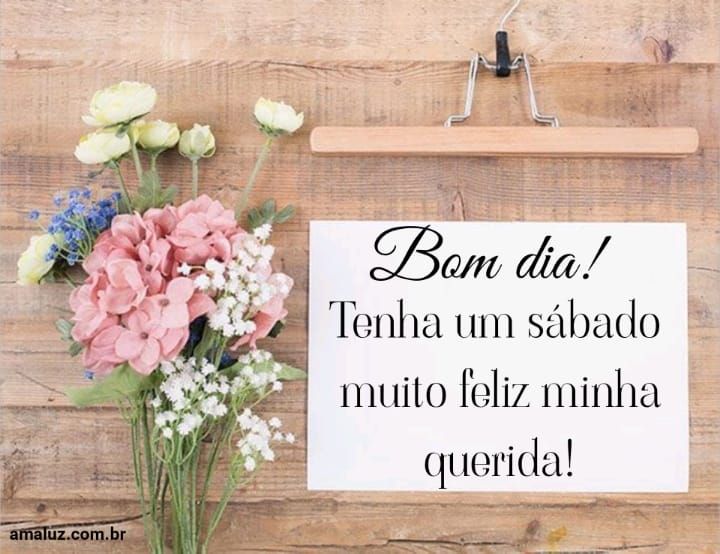 Bom dia tenha um sábado feliz minha querida