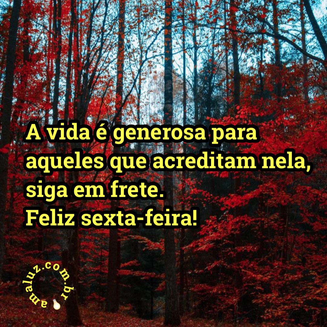 A vida é generosa para aqueles que acreditam nela, siga em frente e não desista.