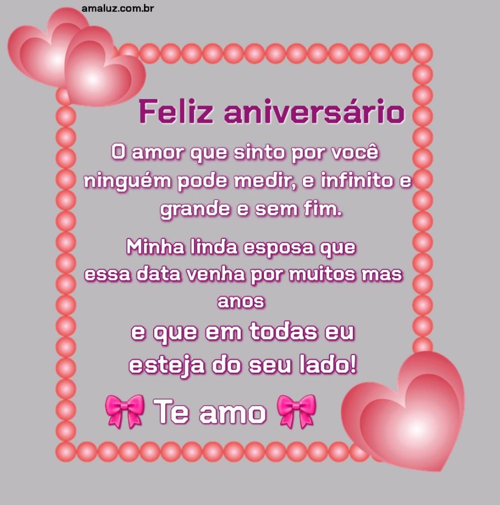 Feliz aniversário que essa data se repita por muitos anos e que em todas eu esteja do seu lado.