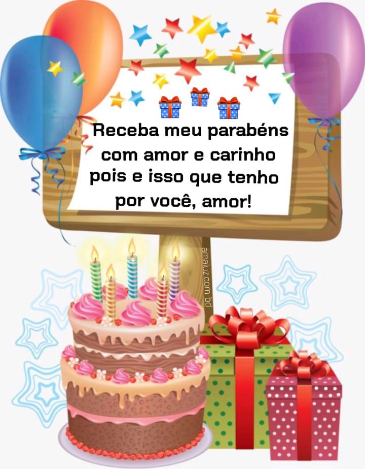 Receba meus parabéns com muito amor
