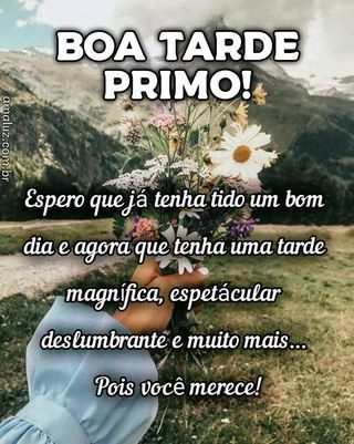 bela imagem de boa tarde especialmente para primo