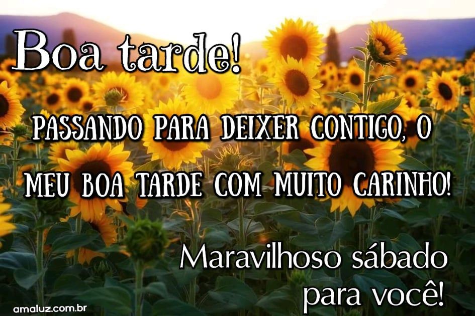 boa tarde maravilhoso sábado para você