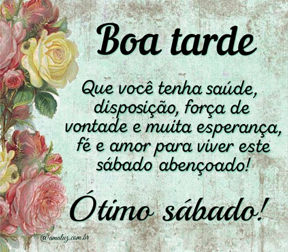 boa tarde ótimo sábado