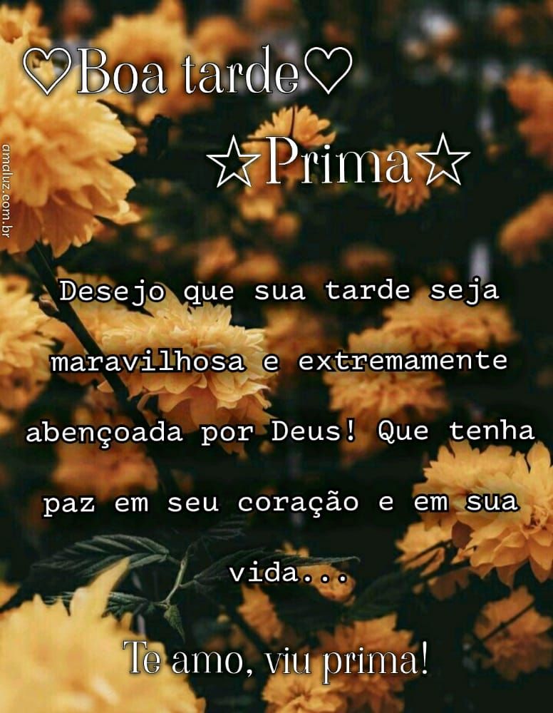 boa tarde para prima especial eu te amo viu