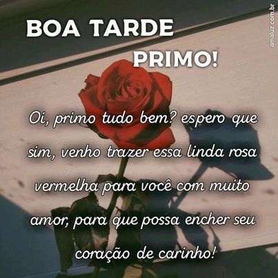 boa tarde para primo que é especial