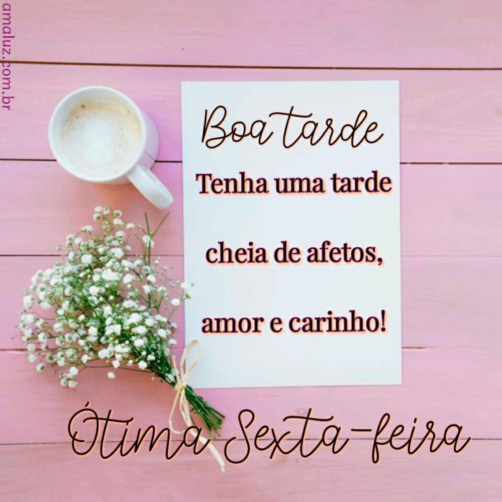boa tarde tenha uma tarde cheia de afetos ótima sexta feira