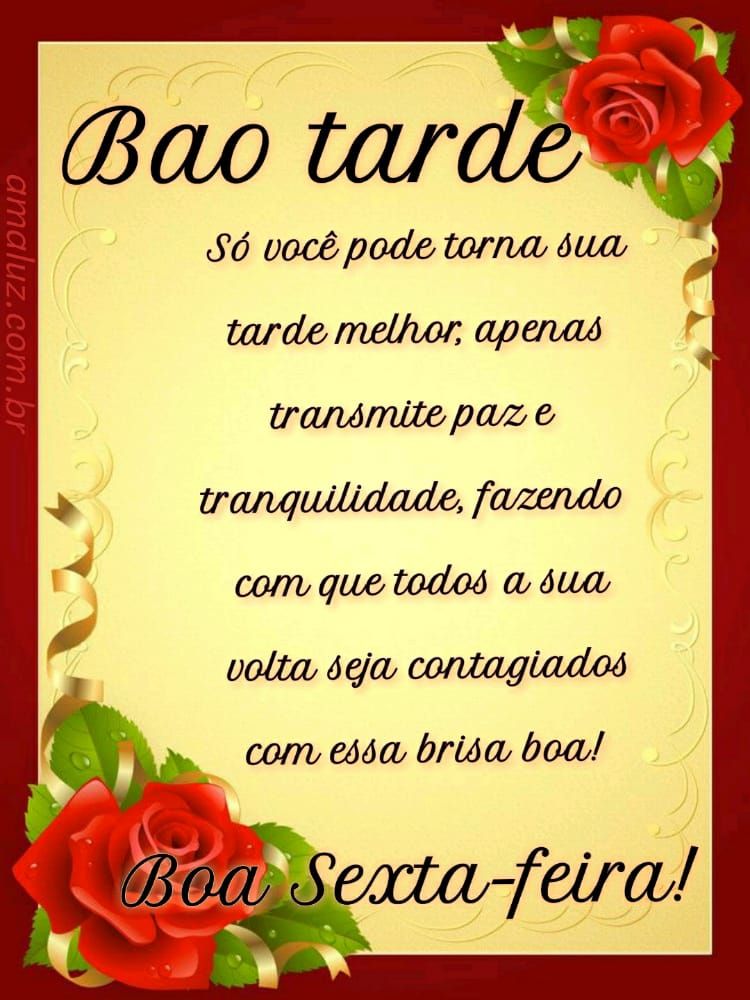 boa tarde transmite paz e tranquilidade boa sexta feira