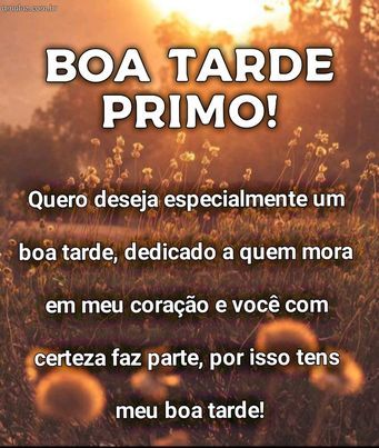 desejo uma boa tarde ao primo do meu coração