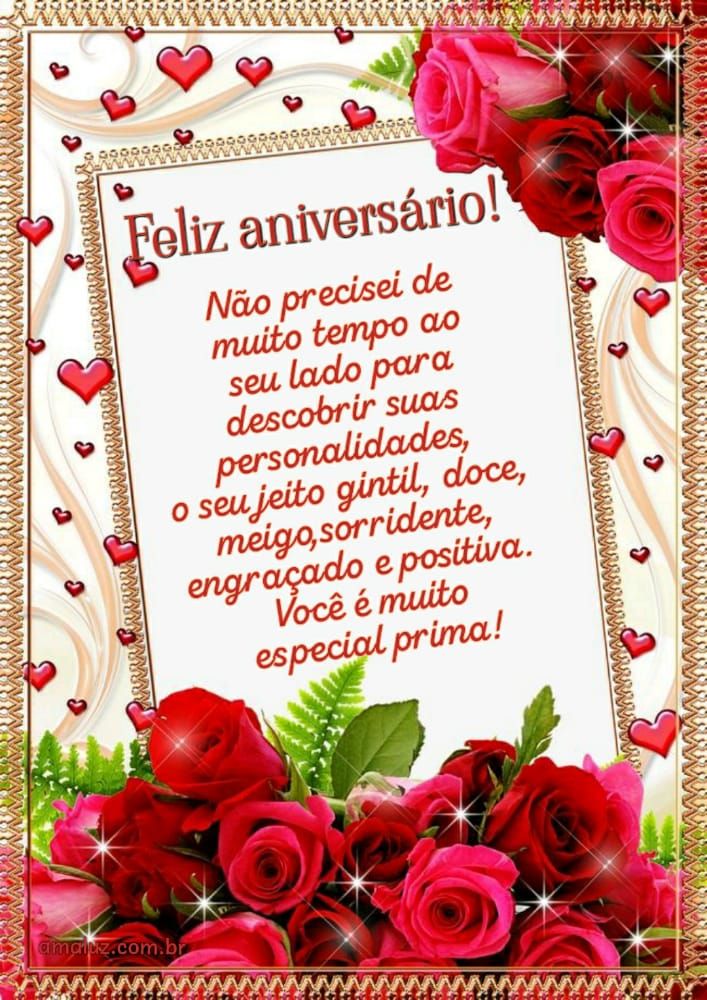 frase de feliz aniversario para prima