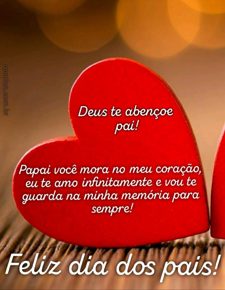 imagem com coração vermelho e txto de feliz dia dos pais