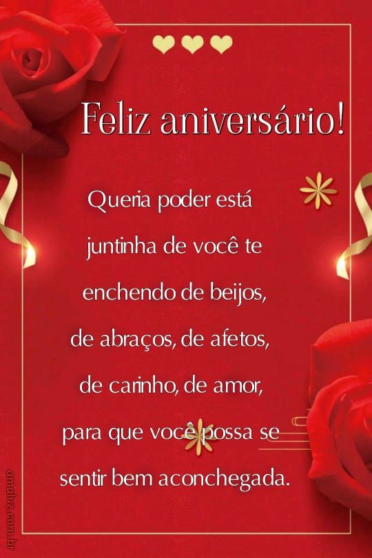 imagem com fundo vermelho e flores de feliz aniversario para prima