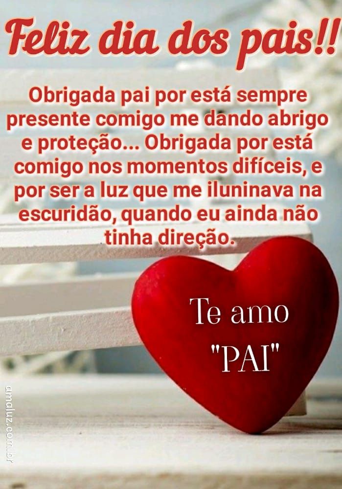 imagem lindíssima com coração e feliz dia dos pais