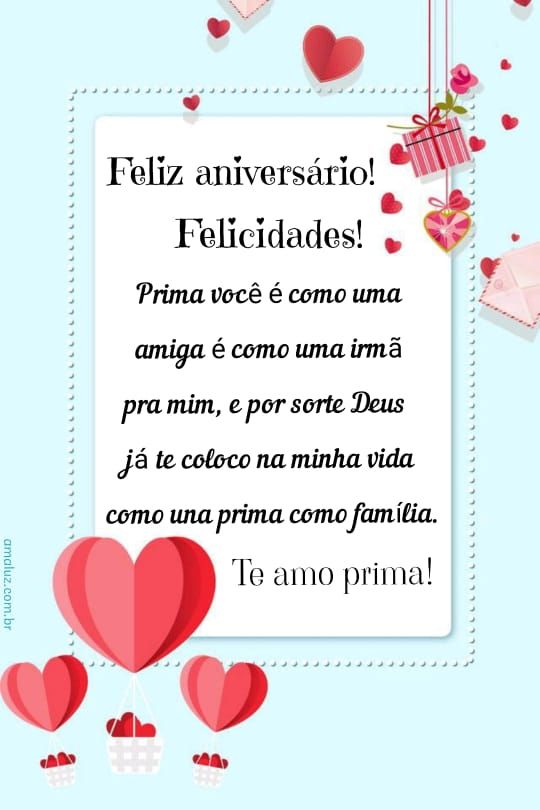 linda imagem de feliz aniversario abençoado para prima