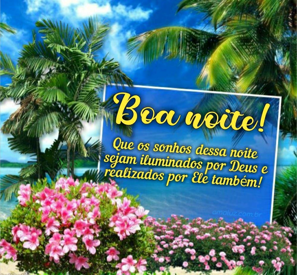 Boa noite que os seus sonhos seja inluminados por Deus