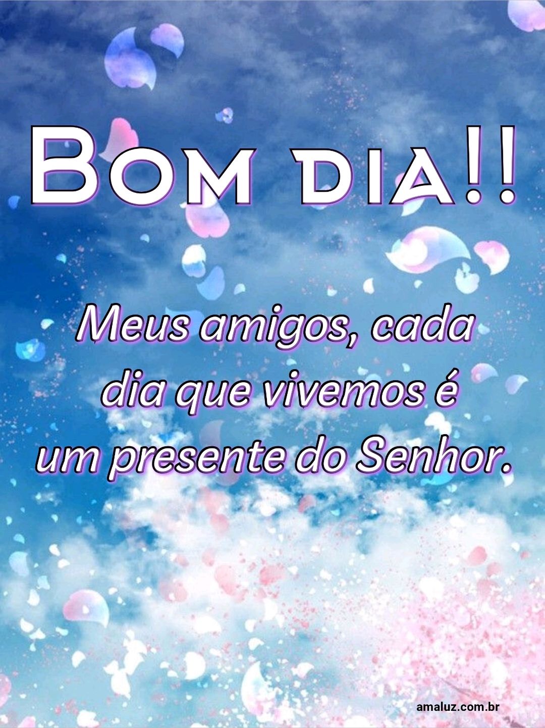 Bom dia meus amigos, cada dia que vivemos é um presente.